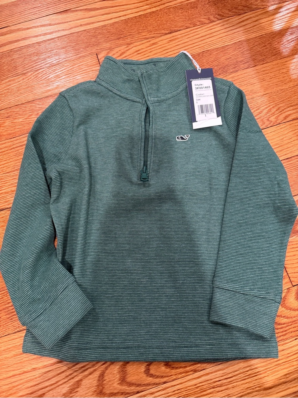 Vineyard Vines Boys Charleston Green Quarter Zip Size 5